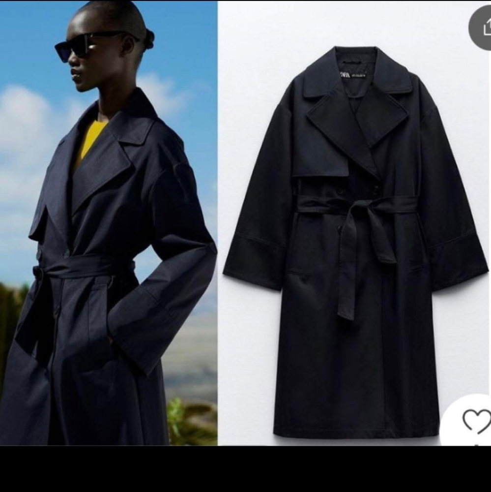 DOUBLE BREASTED TRENCH COAT WITH BELT SIZE XS - Picture 9 of 10